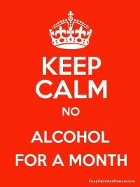 keep calm and no alcohol for a month